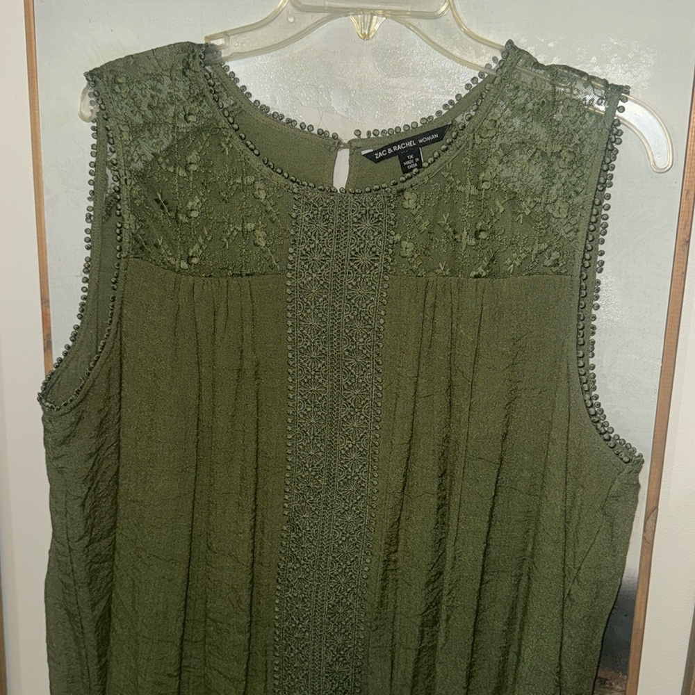 Green Sleeveless Dress by ZAC & RACHEL Size 1X - Picture 2 of 7